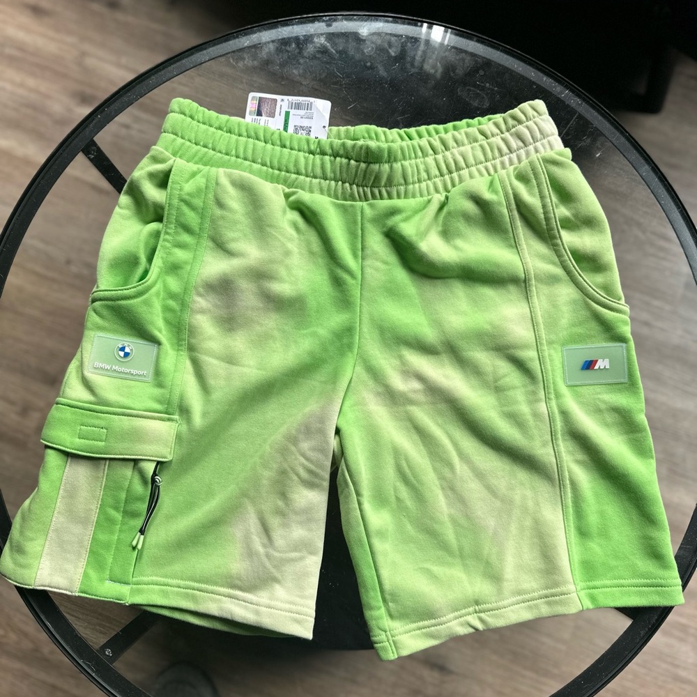 Puma Green Cargo Shorts with Elastic Waistband